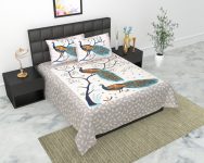 Sugun 104 TC Cotton Double Jaipuri Prints Flat Bedsheet(Pack of 1, Blue)