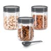 MILTON Radiant 750 Plastic Pet Storage Jar and Container, Set of 3, 650 ml Each, Grey