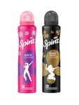 SpinZ New Exotic & Black Magic Aerosol Perfumed Deo For Women, Long Lasting Freshness,200Ml X 2 (Pack Of 2)