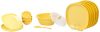 Signoraware Plastic Square Dinner Set (Yellow) – 21 Pieces