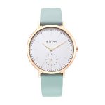 Titan Women Metal Analog White Dial Watch-95142Wl01/Np95142Wl01, Band Color-Blue