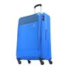 Aristocrat Oasis Plus Large Size Soft Check in Luggage (79 Cm) | Spacious Polyester Trolley with 4 Spinner Wheels and Combination Lock | Dazzling Blue | Unisex| 5 Year Warranty