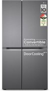 LG 650 L Frost Free Side by Side Convertible Refrigerator  with Smart Inverter Compressor, Convertible, Door Cooling+, Multi Air Flow & Smart Diagnosis(Steel, GL-B257HDS3)