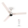 Polycab Wizzy Neo 1200mm 5-Star BLDC, Remote Ceiling fan for Living Room| 55% Energy Saving, 100% Copper, High Air Delivery, Reversible & Timer | 3+1 yr Warranty【Beige Rosegold】