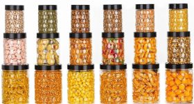 Flipkart SmartBuy Plastic Grocery Container – 300 ml, 650 ml, 1200 ml(Pack of 18, Black)