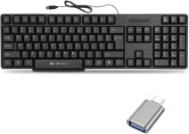 ZEBRONICS K20 Keyboard, C-OTG (Set – 2) Combo Set(Multicolor)