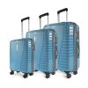 Aristocrat Airpro Set of 3 Hard Luggage (55+66+76cm) | Cabin, Medium and Large Check-in Luggage | Lightweight Luggage with Strong Wheels, Secured Combination Lock | Cross Teal | 7-Year Warranty