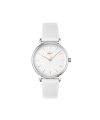 Lacoste Club Qtz Basic Silver White Round Dial Women’s Watch|White Leather Material|White Color Band – 2001208