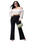 Miss Chase A+ Women’s Bootcut High Rise Regular Stretchable Denim Jeans (APAW24DEN86-81-62-32, Black, 32)