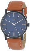 TIMEX Analog Watch for Man with Blue Round Dial & Tan Leather Strap Band Water Resistant Men’s Wrist Watches – TWHG35SMU04