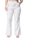 Miss Chase A+ Women’s Wide Leg High Rise Regular Stretchable Denim Jeans (APAW24DEN86-89-82-26, White, 26)
