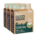 Origami Good Karma 2 Ply Kitchen Tissue Paper Roll – Pack of 6 (75 Pulls Per Roll, 450 Sheets)