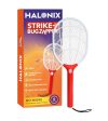 Halonix Strike Plus Bug Zapper Anti-Mosquito Racquet, Insect Killer Bat with Torch with Rechargeable 1200 Mah Battery | Mosquito Bat | Fly Swatter | Type C Cable Charging, Orange