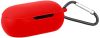 Amazon Basics Case for OnePlus Buds Z2, TWS Soft Silicone Pouch with Hook, 360° Full Shock-Absorbing Protection (Red) (Cover Only)