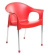 Cello Metallo Cafeteria Set of 6 Chairs (Red) | Strong and Durable | Easy to Clean | Chair for Living Room, Bed Room, Kitchen, Office Room, Outdoor | 3 Years Warranty