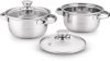 Classic Essentials Stainless Steel Marvel Casserole with Glass Lid Pack of 2 Cook and Serve Casserole Set(1050 ml)