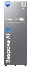 Samsung 396 L, 2 Star, Convertible 5-in-1, Digital Inverter, Frost Free Double Door, Bespoke AI WiFi Enabled Refrigerator (RT41DG6A2BSLHL, Ez Clean Steel/Real Steel, Silver)
