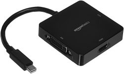 AmazonBasics Mini DisplayPort to HDMI/DVI/VGA Adapter – Black, 5-Pack