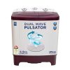 Midea 6.5 kg Semi Automatic Top Load Washing Machine Maroon, White (MWMSA065PPG(MW))