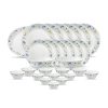 La Opala Diva, Classique Collection, Opal Glass Dinner Set 27 pcs, Twilight Bouquet, White