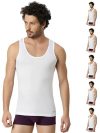 VIP Frenchie Oxy Round Neck Men’s Cotton Regular Vest (Pack of 6-80Cm) White, Assorted