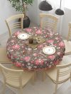 Clasiko 100% Cotton 6 Seater Round Table Cover; 72×72 Inches; Pink Flowers