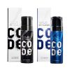 WILD STONE CODE Chrome And Titanium Long Lasting No Gas Body Perfume Spray For Men, Pack Of 2 (150Ml Each)
