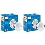 PHILIPS Polycarbonate 12 Watt White Reflector Led Ceiling Cob Round Spot Light with Focused Beam|Cut Out: 102Mm|Cool Day Light,Pack of 2 (Deco Bright)