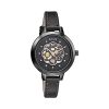 Sonata Unveil Black Dial Women Analog Watch with Leather Strap-8141NL04