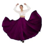 SALEPUSH Women’S American Crepe Blooming Flared Long Stitched A-Line Flare Readymade Skirt Lehenga Choli Set Ghaghra Multicolour Chaniya Choli 12 Meter Flare 40Inch Height. (3XL, WINE)