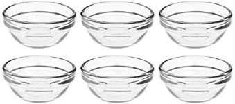 Amazon Brand – Solimo Glass Solid Bowls set (6 pieces, 75ml), Transparent