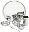 Amazon Solimo Dinner Set| Stainless Steel | Set of 6 | Solid Mirror Finish | Silver