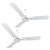 Havells 1200Mm Ambrose Es Ceiling Fan|Premium Finish,Deco. Fan,Elegant Looks,High Air Delivery,Energy Saving,100% Pure Copper Motor|2 Year Warranty By Brand|(4 stars,Pack Of 2,Pearl White Wood)