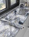 JB’S LAND 2025 New self-adhesive wallpaper and wall stickers oil proof water proof heat resistant For kitchen Backsplash/Hotel/Wallpaper | Living Room/Bedroom & Café Walls (Grey Gold-15, 200 x 60 cm)