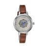 Sonata Unveil Quartz Multifunction Leather Strap Watch for Women-8141SL05