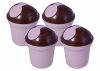 Wonder Homeware Server Euro Dustbin for Car/Desk, Set of 4 Pc Dustbin 2 LTR, Pink Color