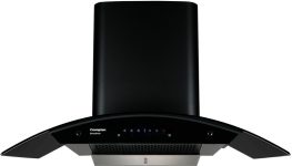 Crompton CHD-SSC90FLE-MBL Auto Clean Curved Glass 90 cm| Low Noise Wall Mounted Midnight Black 1360 CMH Chimney