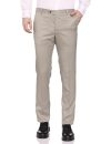Arrow Men’s Structured Tailored Fit Polyester Formal Trouser Light Beige, Mid Rise, 30