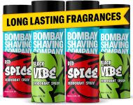 BOMBAY SHAVING COMPANY Red Spice & Black Vibe 150ml x 4 Combo Deodorant Spray  –  For Men(600 ml, Pack of 4)