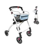 KMINA PRO – Walker for Men Lightweight, Narrow Seniors Walkers, Indoor with Tray, Aluminum, Black