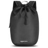 amazon basics 15L Black Blue Backpack | Lightweight & Durable Polyester | 2 Compartments | Drawstring Closure | Unisex Design for Unisex | Daily Commutes, Travel & Outdoor (Black)