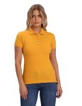 U.S. POLO ASSN. Women’s Ribbed Collar Solid Polo Shirt (UWAW22TSH027_Yellow_S)