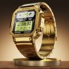 Fire-Boltt Reto 39.1mm (1.54) Display, Bluetooth call, Voice Assistance, Steel Straps Smartwatch(Gold Strap, Free Size)
