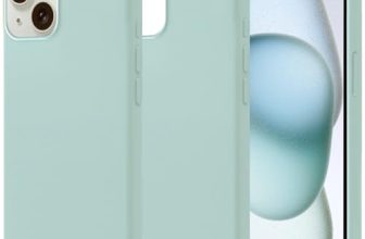 amazon basics Liquid Silicone Case for iPhone 15 Plus | Shockproof, Drop and Camera Protection, Soft Microfiber Lining Inside| Back Case Cover for iPhone 15 Plus – Light Blue