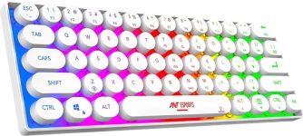 Ant Esports MK1500 Retro Style Mini 60% Pro RGB with Membrane Switches for PC/Mobile/Laptop Wireless Tenkeyless Gaming Keyboard Compatible with Desktop, Laptop, Tablet, iPad, Mac Ant Esports MK1500 Retro Style Mini 60% Pro RGB Wireless Gaming Keyboard with Membrane Switches for PC/Mobile/Tablets/Lap