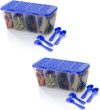 2Mech Plastic Grocery Container  – 1800 ml(Pack of 2, Blue)