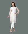 Vidula Fashion Women Self Design A-line Kurta(White)