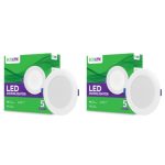 EcoLink Polycarbonate 5W Concealed JB Ceiling Light|Round Ceiling LED Downlighter for Home & Hall|Cut Out: 3 inch, Color: Cool Day Light, Pack of 2