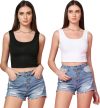 CHAKUDEE Fashion Casual Solid Women Black, White Top
