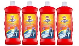 Puerto Bathroom Cleaner – 1 Ltr (Pack of 4)| Suitable for Bathroom floors, Slabs, Wall tiles, Sinks, Basins, Stainless Steel taps and Shower heads